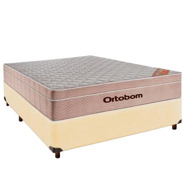 Imagem de Cama + Box Bege e Colchão Molas Ensacadas Casal - Airtech Ortobom