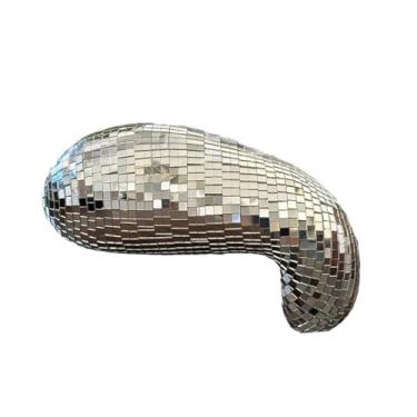 Imagem de Bothyi Escultura de bola de discoteca derretida com glitter, peça central estética maximalista única, ideal para decoração de bar, sala de estar e