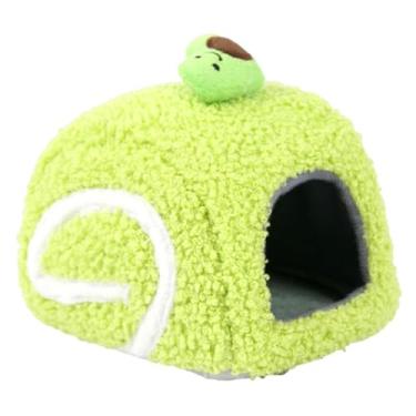 Imagem de IEUDNS Cama quente para hamster, toca para porquinho-da-índia, habitat para dormir, para gerbil anão e petauros-do-açúcar, Verde