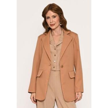Imagem de Blazer Bisô Alfaiataria Lisa Caramelo-Feminino