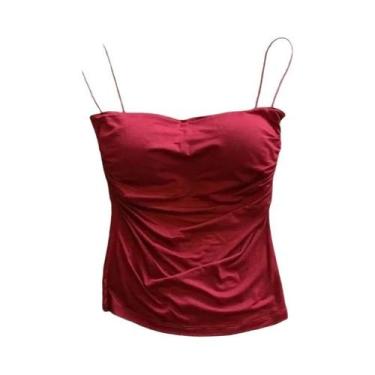 Imagem de Camisetas Sem Mangas Sexy Para Mulheres, Top Casual, Camisola Cropped,