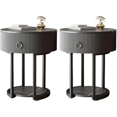 Imagem de UWEREBFM Mesa lateral baú de cabeceira estreita redonda mesa de cabeceira moderna armário de cabeceira mesa de cabeceira com gaveta metal clássico glamour mesa de cabeceira móveis de cabeceira para