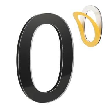 Imagem de HASWARE Número de casa autoadesivo de 10 cm - à prova d'água e resistente ao clima - fácil instalação para porta postal de caixa de correio doméstica (preto, 0)