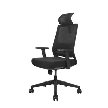 Imagem de Cadeira De Escritório Ergonômica ZARUUS ANDRÔMEDA Apoio de Pescoço e de Braços com Ajuste Encosto Inclinação Malha Preta