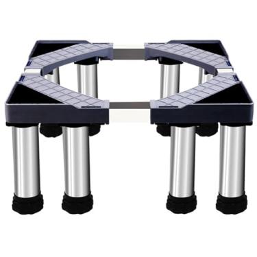 Imagem de Base de máquina de lavar bases ajustáveis móveis 71.1 cm de largura universal 12 pés fortes para móveis portátil geladeira secador suporte aumento 9.9-24.9 cm 10-25 cm altura, cinza 20c