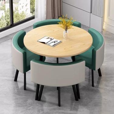 Imagem de Conjunto de mesa redonda e cadeira de clube de recepção de escritório, mesa de negociação e cadeira, mesas redondas de sala de conferência mesa de café, conjunto de mesa de jantar (cor: 27, tamanho