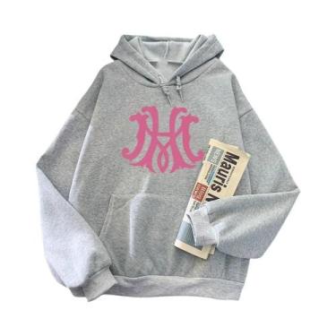 Imagem de Moletom Unissex De Algodão Puro Com Capuz Estampa Maxton Hall Roupa Es