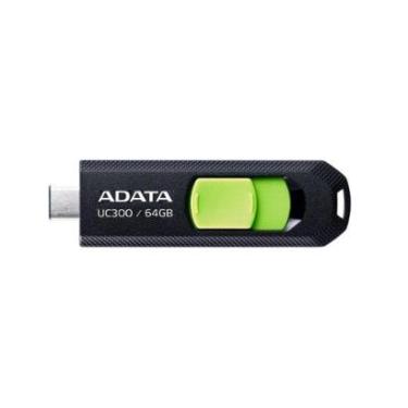Imagem de Pen Drive 64GB A UC300, USB 3.2, OTG, Dual Conector, Retrátil, Preto e Verde - ACHO-UC300-Unissex