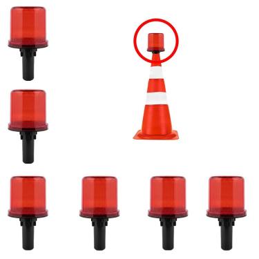 Imagem de Sinalizador Viario Solar Kit 6 Uni Sinalizacao Viaria Cone Rodovia Estrada Alerta Emergencia