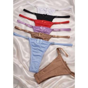 Imagem de Calcinha Fio Dental Feminina Fio Duplo  Não Marca no Bumbum  Alça de F