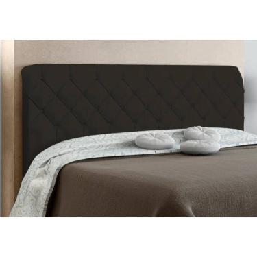 Imagem de Cabeceira Cama Box Casal 195cm Paris Veludo Chocolate - Js Móveis