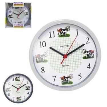 Imagem de Relógio de Parede Redondo Vaquinha 22cm - Preto - Nativo