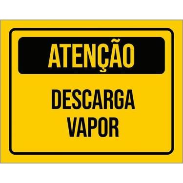 Imagem de Kit 10 Placa Acm De Atenção Descarga Vapor 18X23 - Sinalizo