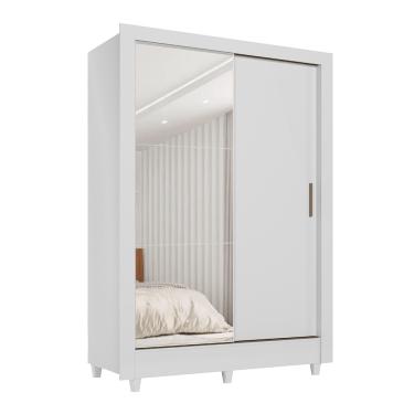 Imagem de Guarda Roupas Solteiro com Espelho 2 Portas de Correr 2 Gavetas B??lgica Andir??