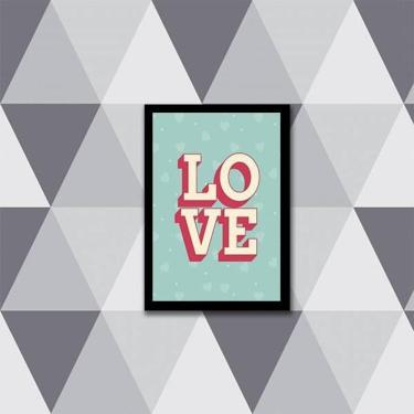 Imagem de Quadro Love Fundo Verde 45X34Cm - Com Vidro Moldura Preta