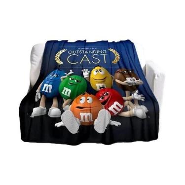 Imagem de Cobertor De Pelúcia Infantil M&M's De Chocolate Com Desenho Animado, Q