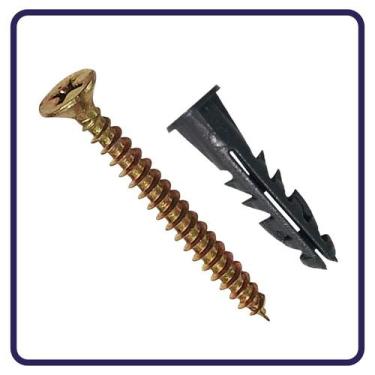 Imagem de Kit Parafuso 3,5x35mm Bucha C/ Anel 6mm 1000un - 500 de cada - Komprak