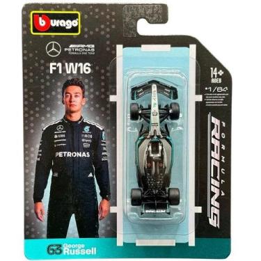 Imagem de Carrinho Miniatura F1 2025 Mercedes AMG W16 63 Russell 1/64 - Burago