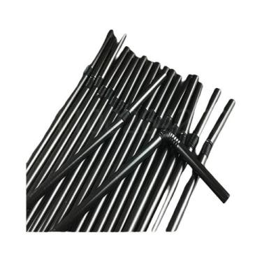 Imagem de Canudos Descartáveis Coloridos De Plástico Preto 50-3000 Peças Para Ch