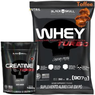 Imagem de Kit Whey Protein Turbo + Creatina Monohidratada 150g - Black Skull - G