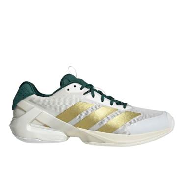 Imagem de adidas Tênis masculino Adizero Ubersonic 5, Branco/dourado metálico/verde universitário, 39