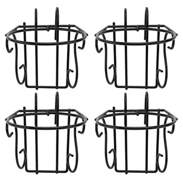 Imagem de 4 Pcs cabide de vaso de flores plantadores de trilhos pendurados anéis de vasos de plan...