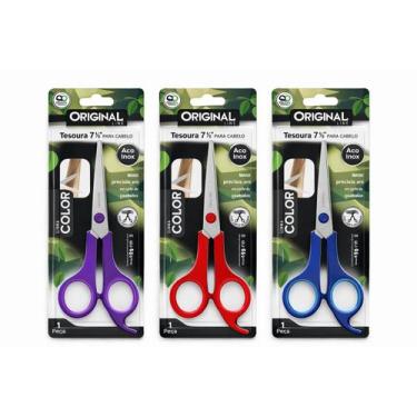 Imagem de Tesoura de Cabelo Profissional 7 Pol 19cm com Apoio Linha Colors 1Un S