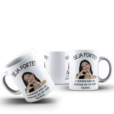 Imagem de Caneca Café Chá Ceramica Meme Seja Forte Cantor Kpop BTS Desenho:Model