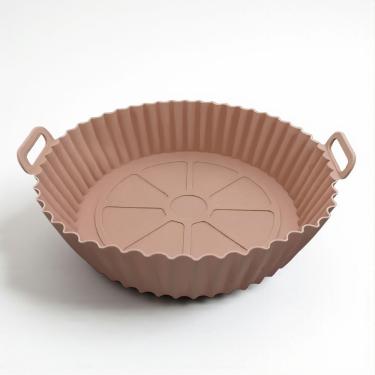 Imagem de Forma de Silicone Antiaderente Reutilizável Draik para Airfryer, Forno e micro-ondas 16X4,5CM Marrom