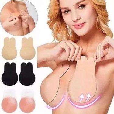 Imagem de Sutiã Adesivo Silicone Levanta Seio Push Up Invisível Bege Original Su