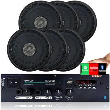 Imagem de Amplificador Som Ambiente Bt 2ch 150w + 6 Caixas 5 Teto Pt - ORION