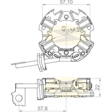 Imagem de Porta escova do motor de partida Vw Kombi 1980 a 2007 - UNIFAP