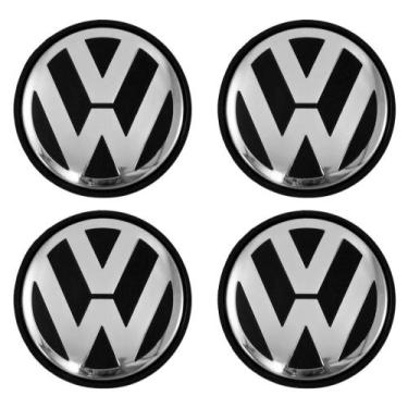 Imagem de Sub Calota 51mm Vw Gol G5 com Etiqueta Preta Abs (4 Pc) - EMBLEMAX