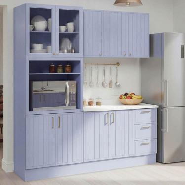 Imagem de Cozinha Modulada 4 Peças com Tampo com Cristaleira Marselha CabeCasa MadeiraOriginals A...