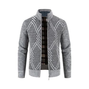 Imagem de Cardigã Masculino De Inverno Em Fleece, Suéter De Malha Natalino, Casa