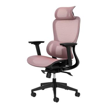 Imagem de Cadeira de Escritório Ergonômica com Suporte Lombar Em Tela Mesh Rose