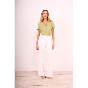 Imagem de Calça Pantalona Branca Feminina - CALITRA, XG