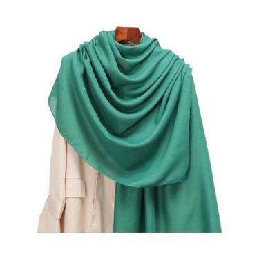 Imagem de Cachecol Pashmina Feminino de Inverno - Quente, com Borla e Listras, Q