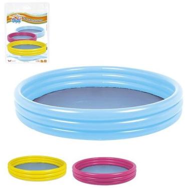 Imagem de Piscina inflável 3 anéis colorida 118 litros - KOPECK, Amarelo
