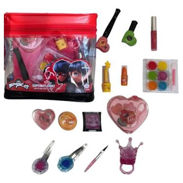 Imagem de Super kit maquiagem infantil antialergica ladybug miraculous - polibri