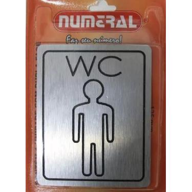 Imagem de Plaqueta Luxo Wc Masculino - Numeral, Cinza