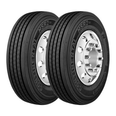 Imagem de Kit 2 Pneus Continental Aro 22,5 275/80R22,5 HSR2 SA LRH 16 Lonas 149/