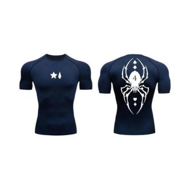 Imagem de Camisa De Compressão Masculina De Manga Longa Com Estampa De Aranha, S