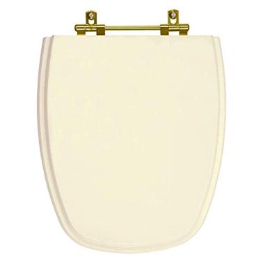 Imagem de Assento Sanitário Monte Carlo Creme para vaso Deca Com Ferragem Dourada