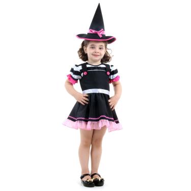 Imagem de Fantasia Bruxa Rosa Vestido Bebê com Chapéu - Halloween
 P