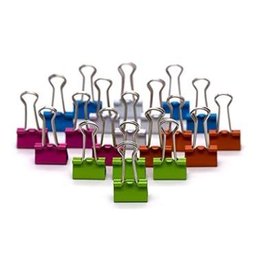 Imagem de Clipe de presilha versátil Emraw pequeno, cores sortidas de 19 mm – para casa, escola de escritório (pacote com 40)