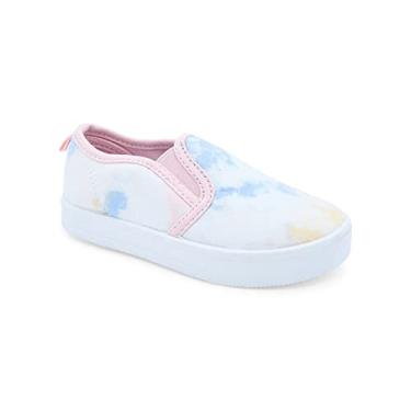 Imagem de OshKosh B'Gosh Tênis feminino Maeve Slip-On, Branco multi, 11 Little Kid