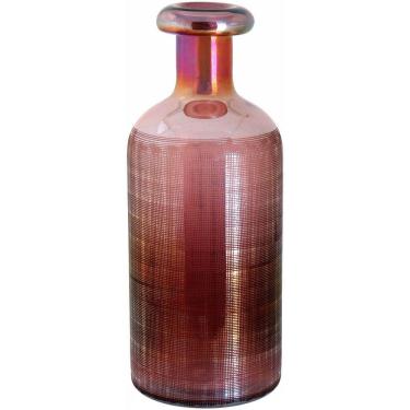 Imagem de BENJI GARRAFA DECORATIVA 35x14x14cm VIDRO ROSA LUSTRADO