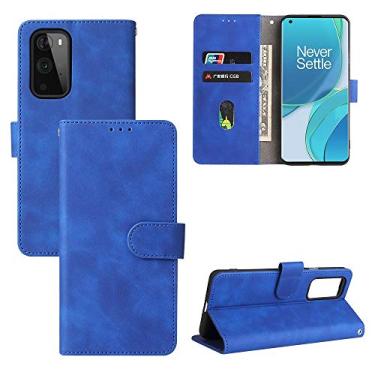 Imagem de For OnePlus 9 Pro Solid Color Skin Feel Magnetic Buckle Horizontal Flip Texture PU Leather Case with Holder & Card Slots & Wallet