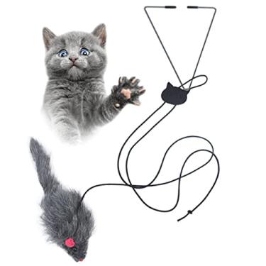 Imagem de 5 peças de brinquedo interativo para gatos – brinquedos elásticos para pendurar na porta, brinquedo engraçado para gatos e gatinhos Uwariloy